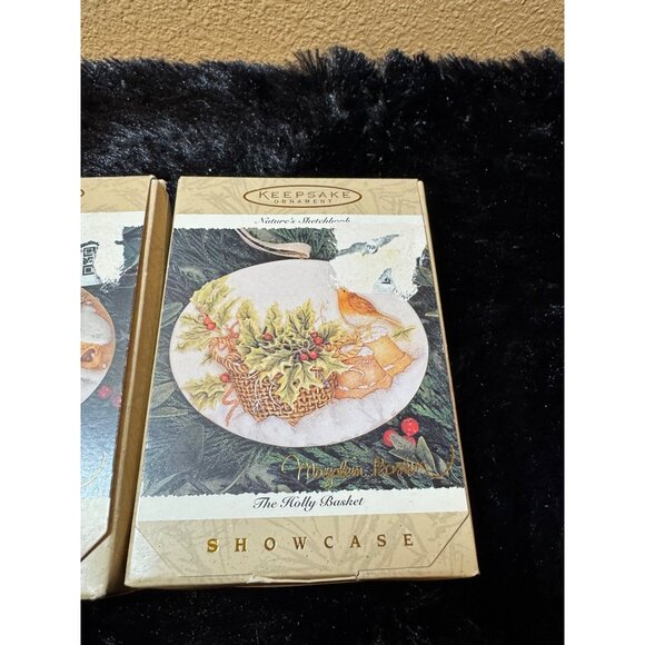 Keepsake Christmas Ornament Set By Marjolein Bastin Christmas Bunny/Holly Basket - Picture 3 of 10